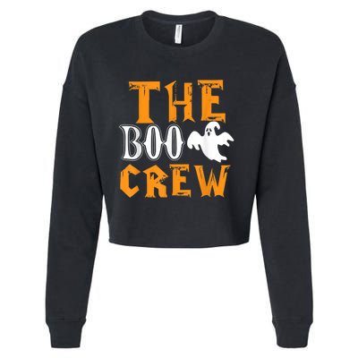 The Boo Crew Lazy Halloween Costume Funny Ghost Spirit Cropped Pullover Crew