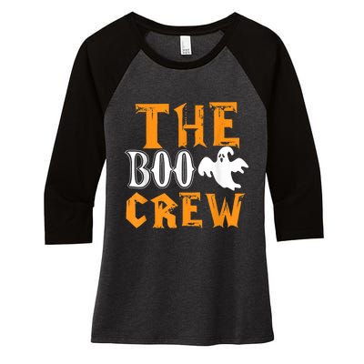 The Boo Crew Lazy Halloween Costume Funny Ghost Spirit Women's Tri-Blend 3/4-Sleeve Raglan Shirt