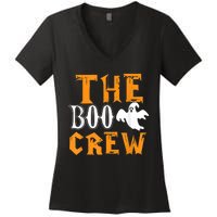 The Boo Crew Lazy Halloween Costume Funny Ghost Spirit Women's V-Neck T-Shirt