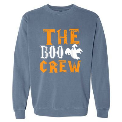 The Boo Crew Lazy Halloween Costume Funny Ghost Spirit Garment-Dyed Sweatshirt