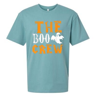 The Boo Crew Lazy Halloween Costume Funny Ghost Spirit Sueded Cloud Jersey T-Shirt