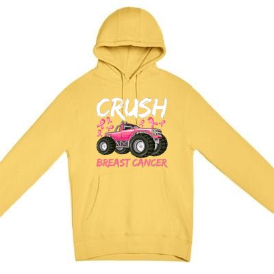 Truck Breast Cancer Awareness For Boys Premium Pullover Hoodie