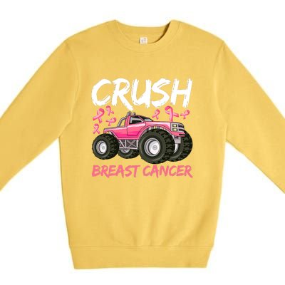 Truck Breast Cancer Awareness For Boys Premium Crewneck Sweatshirt