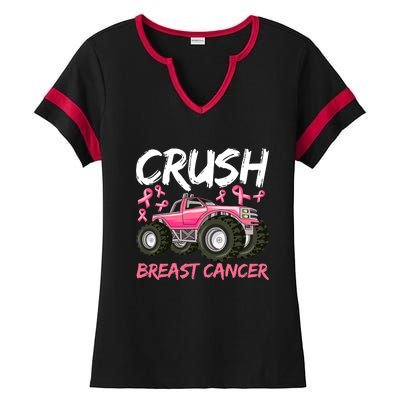 Truck Breast Cancer Awareness For Boys Ladies Halftime Notch Neck Tee