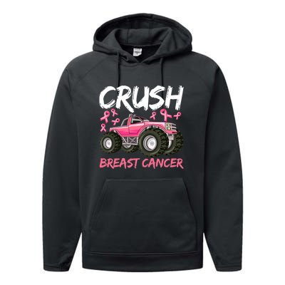 Truck Breast Cancer Awareness For Boys Performance Fleece Hoodie