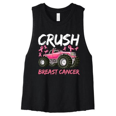 Truck Breast Cancer Awareness For Boys Women's Racerback Cropped Tank