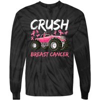 Truck Breast Cancer Awareness For Boys Tie-Dye Long Sleeve Shirt