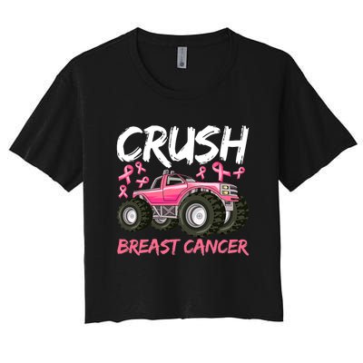 Truck Breast Cancer Awareness For Boys Women's Crop Top Tee