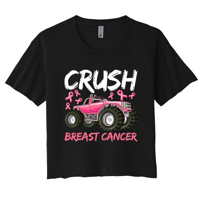 Truck Breast Cancer Awareness For Boys Women's Crop Top Tee