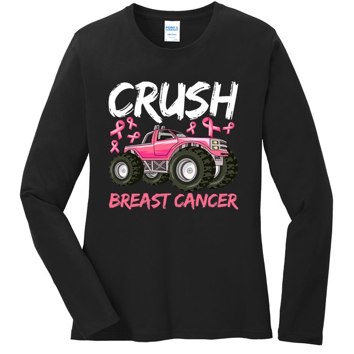 Truck Breast Cancer Awareness For Boys Ladies Long Sleeve Shirt