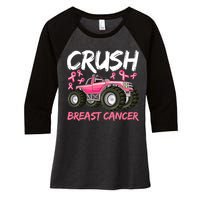 Truck Breast Cancer Awareness For Boys Women's Tri-Blend 3/4-Sleeve Raglan Shirt