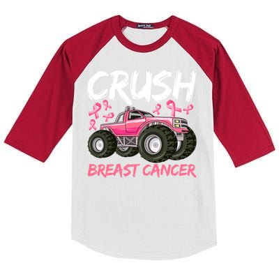 Truck Breast Cancer Awareness For Boys Kids Colorblock Raglan Jersey