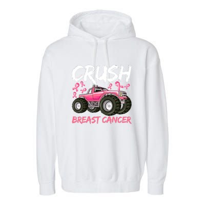 Truck Breast Cancer Awareness For Boys Garment-Dyed Fleece Hoodie