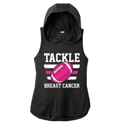 Tackle Breast Cancer Football Fan Ladies PosiCharge Tri-Blend Wicking Draft Hoodie Tank