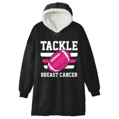 Tackle Breast Cancer Football Fan Hooded Wearable Blanket