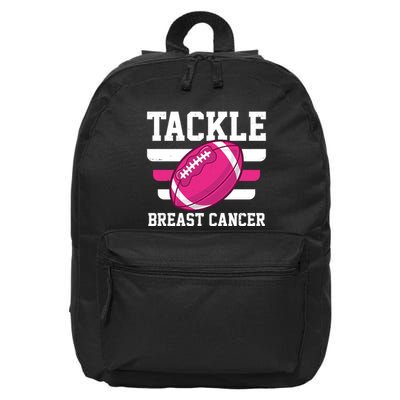 Tackle Breast Cancer Football Fan 16 in Basic Backpack