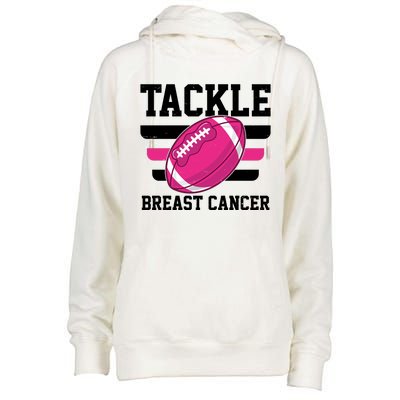 Tackle Breast Cancer Football Fan Womens Funnel Neck Pullover Hood