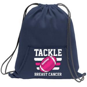 Tackle Breast Cancer Football Fan Sweatshirt Cinch Pack Bag