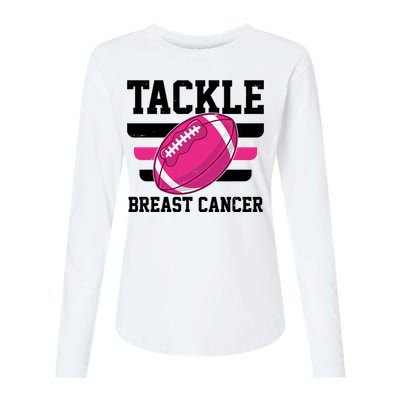 Tackle Breast Cancer Football Fan Womens Cotton Relaxed Long Sleeve T-Shirt