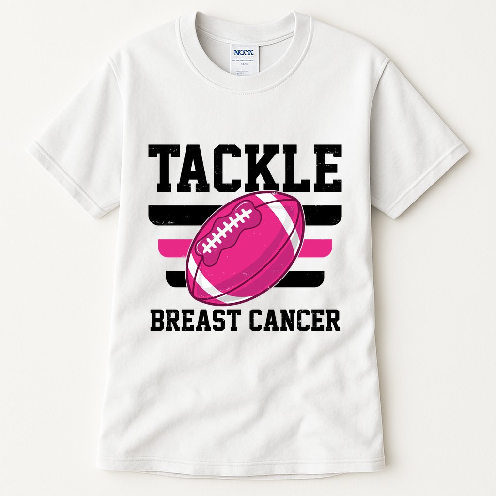Tackle Breast Cancer Football Fan Tall T-Shirt