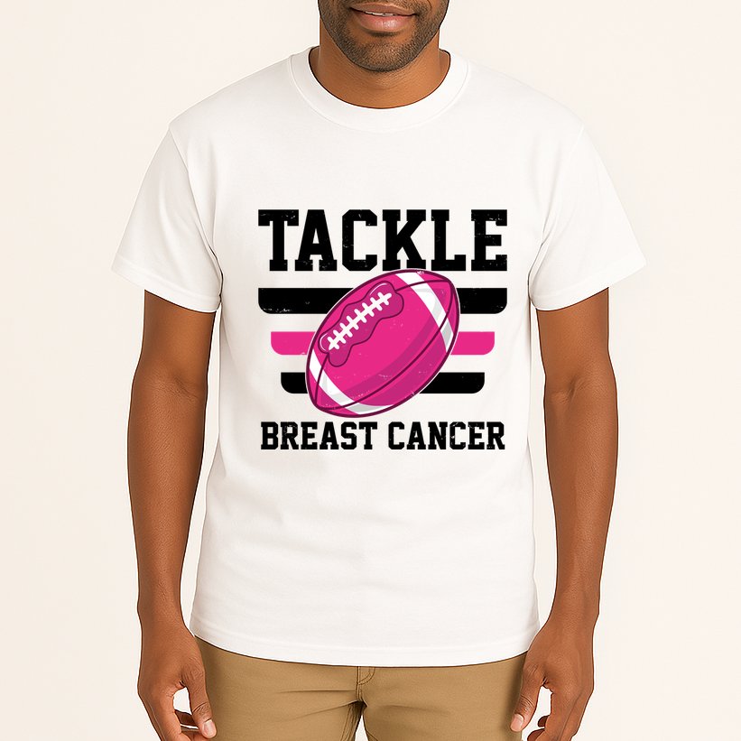 Tackle Breast Cancer Football Fan Tall T-Shirt