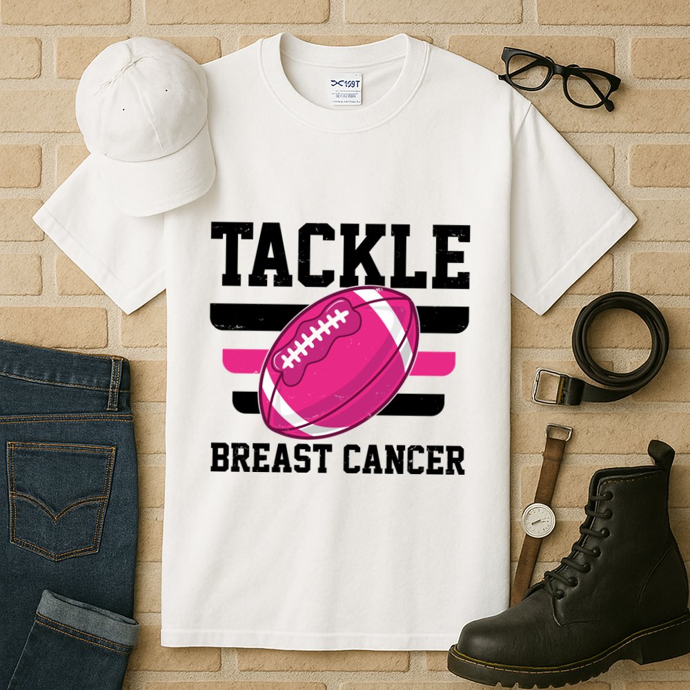 Tackle Breast Cancer Football Fan Tall T-Shirt
