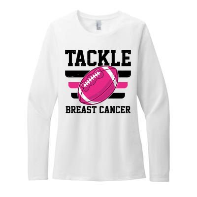 Tackle Breast Cancer Football Fan Womens CVC Long Sleeve Shirt