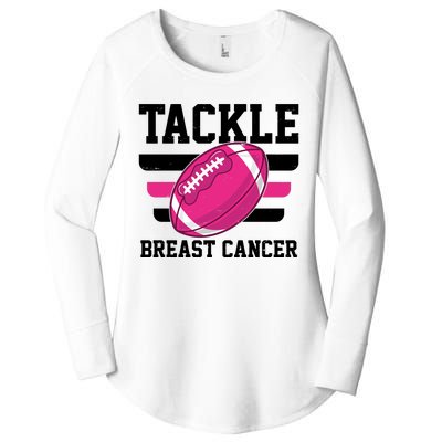 Tackle Breast Cancer Football Fan Women's Perfect Tri Tunic Long Sleeve Shirt