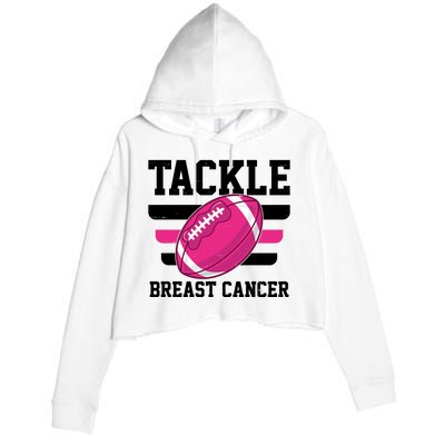 Tackle Breast Cancer Football Fan Crop Fleece Hoodie