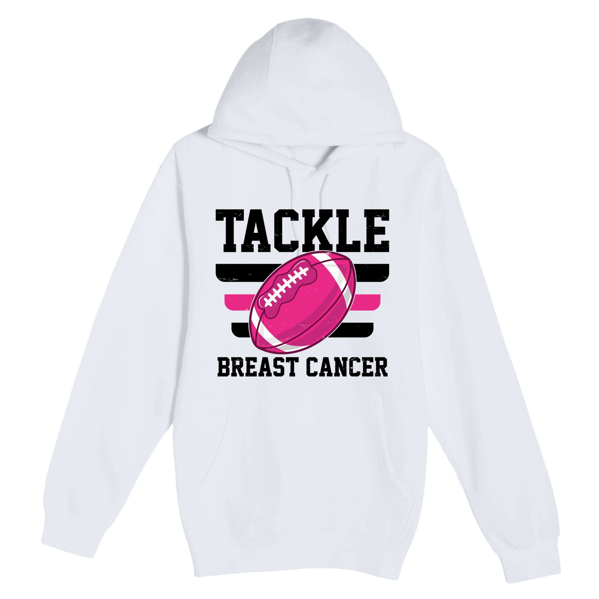 Tackle Breast Cancer Football Fan Premium Pullover Hoodie