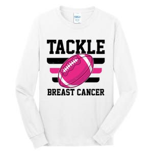 Tackle Breast Cancer Football Fan Tall Long Sleeve T-Shirt