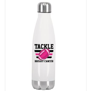 Tackle Breast Cancer Football Fan Stainless Steel Insulated Water Bottle