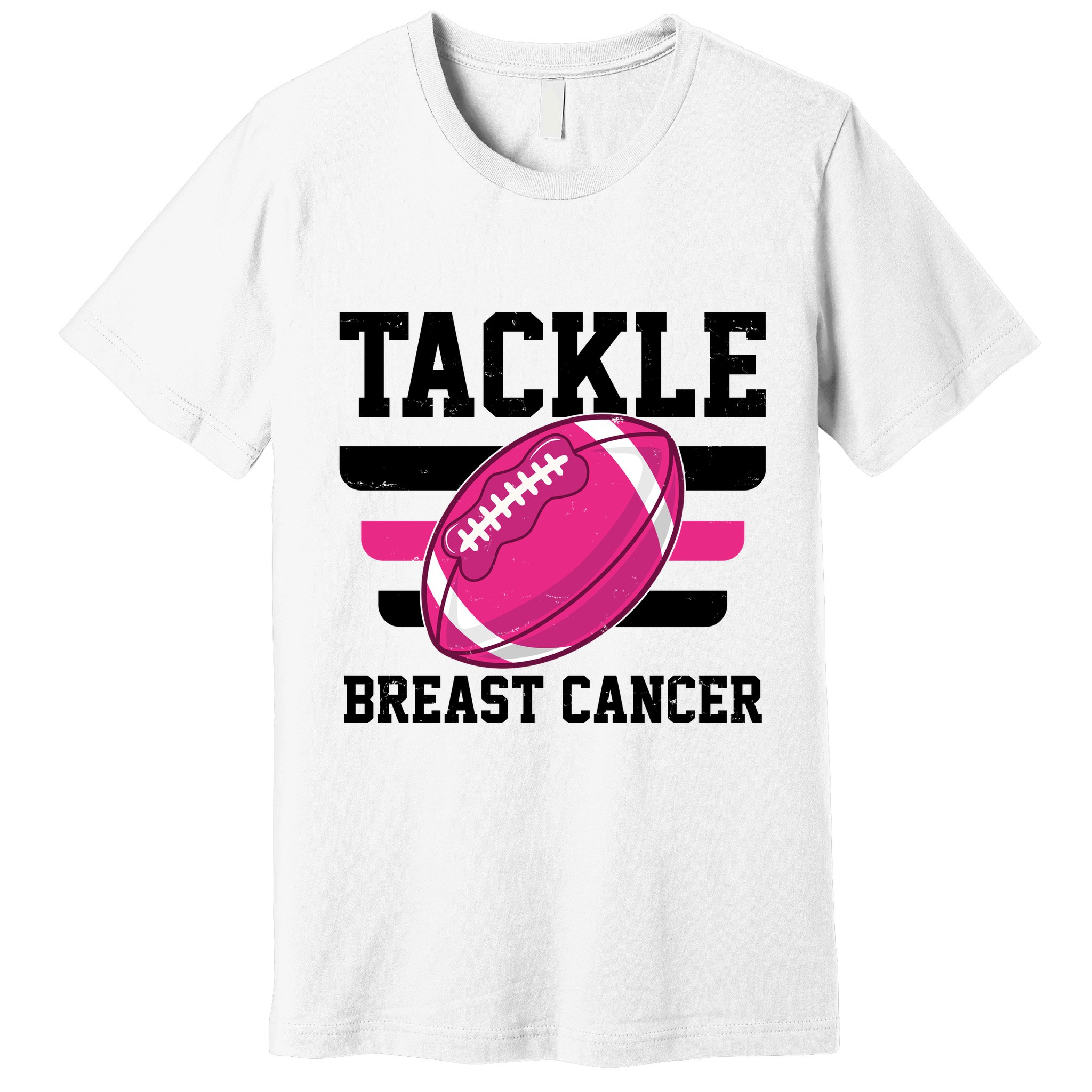 Tackle Breast Cancer Football Fan Premium T-Shirt
