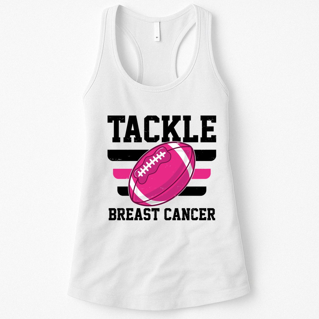 Tackle Breast Cancer Football Fan Womens Tank Top