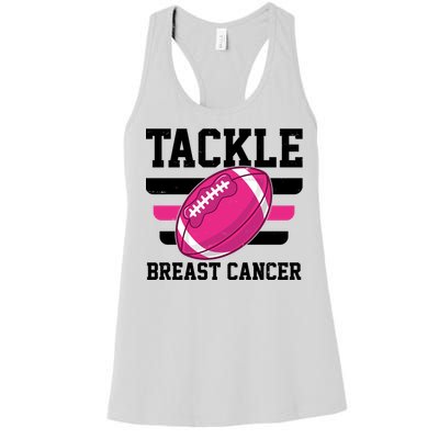 Tackle Breast Cancer Football Fan Women's Racerback Tank