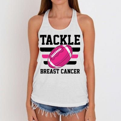 Tackle Breast Cancer Football Fan Women's Knotted Racerback Tank