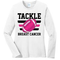 Tackle Breast Cancer Football Fan Ladies Long Sleeve Shirt