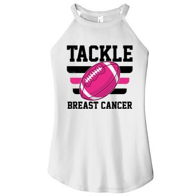 Tackle Breast Cancer Football Fan Women's Perfect Tri Rocker Tank