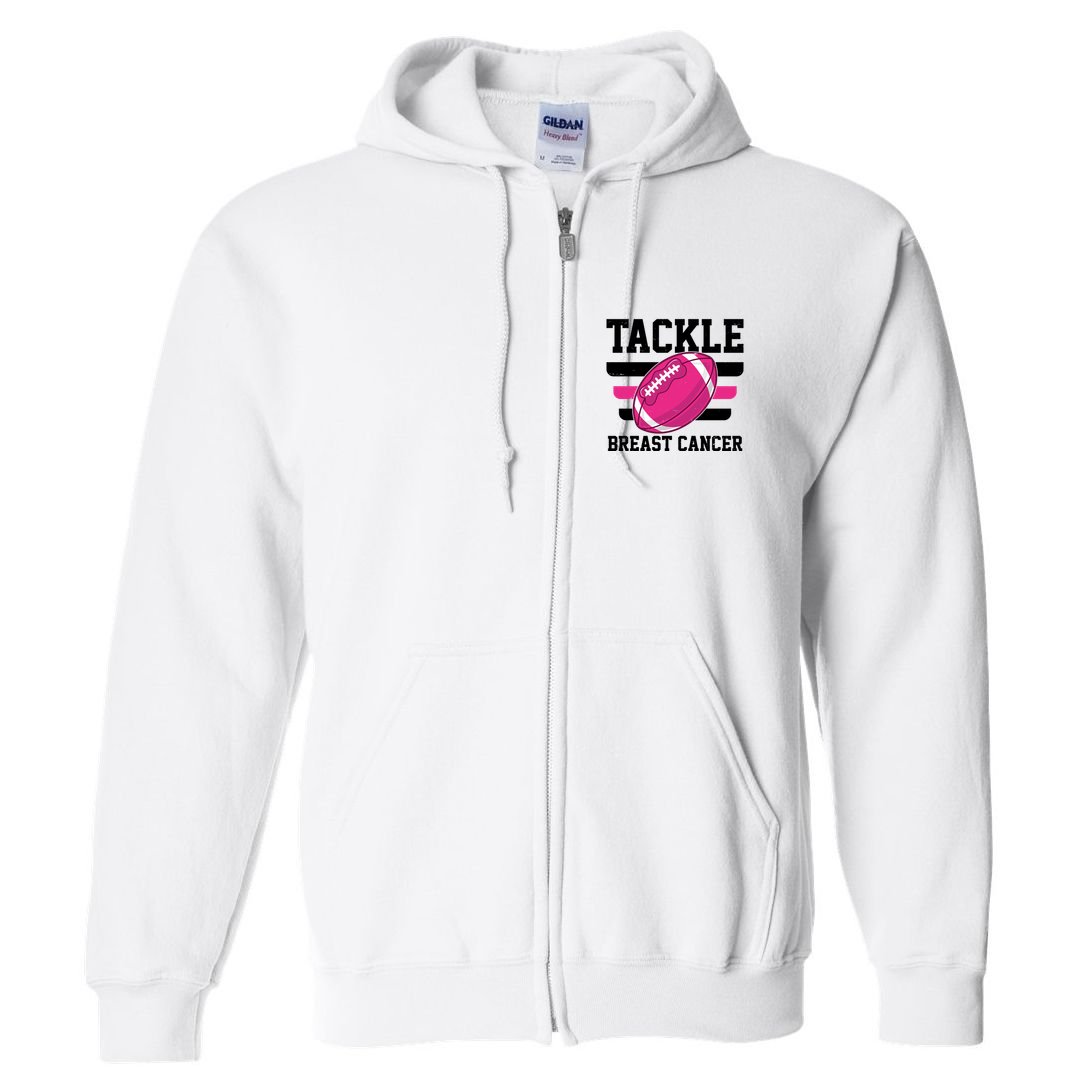 Tackle Breast Cancer Football Fan Full Zip Hoodie