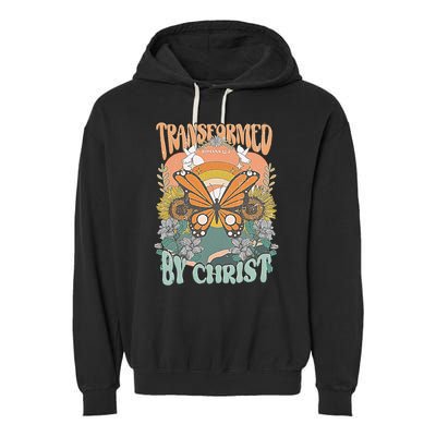 Transformed by Christ Boho christian Trendy Christian  Garment-Dyed Fleece Hoodie