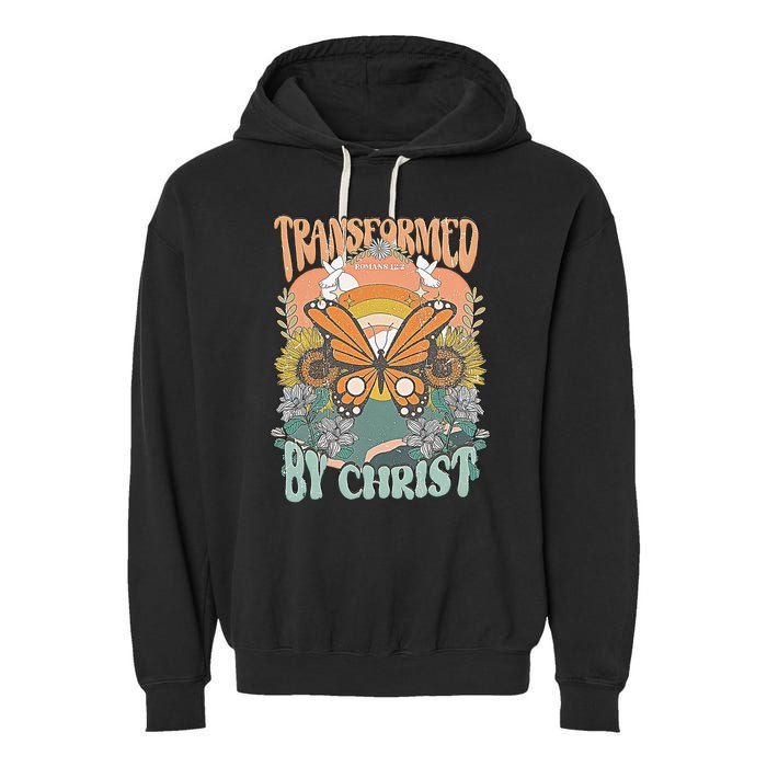 Transformed by Christ Boho christian Trendy Christian  Garment-Dyed Fleece Hoodie
