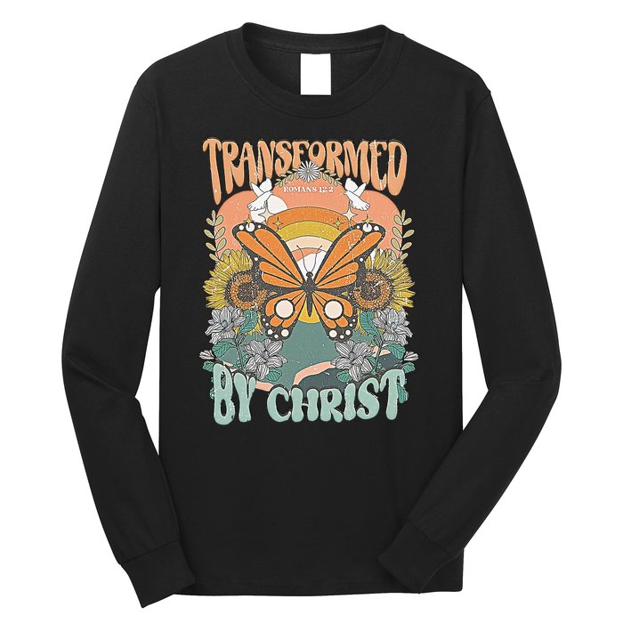 Transformed by Christ Boho christian Trendy Christian  Long Sleeve Shirt