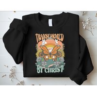 Transformed by Christ Boho christian Trendy Christian  Sweatshirt