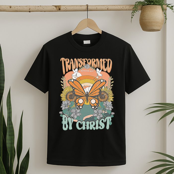 Transformed by Christ Boho christian Trendy Christian  T-Shirt