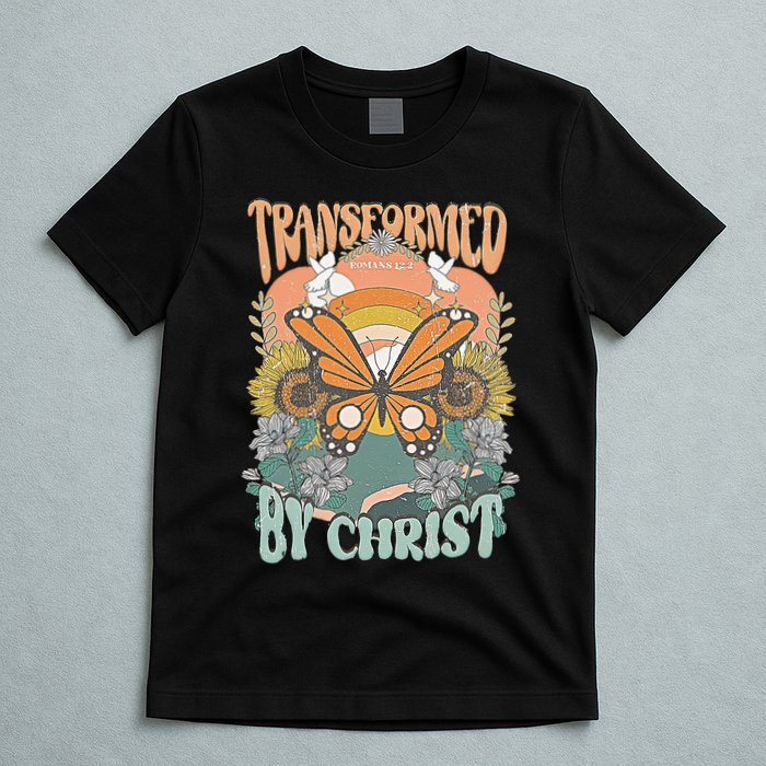 Transformed by Christ Boho christian Trendy Christian  T-Shirt