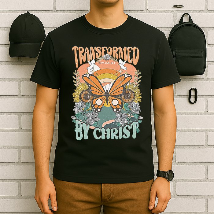 Transformed by Christ Boho christian Trendy Christian  T-Shirt
