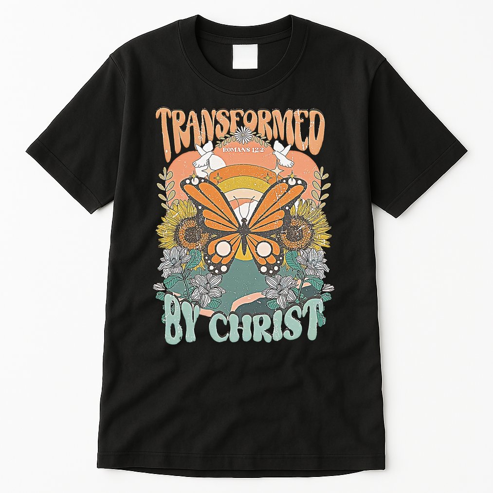 Transformed by Christ Boho christian Trendy Christian  Tall T-Shirt