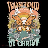 Transformed by Christ Boho christian Trendy Christian  Button