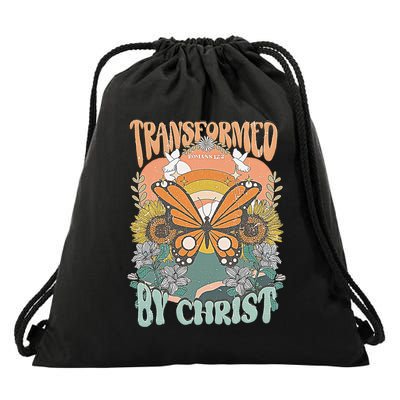 Transformed by Christ Boho christian Trendy Christian  Drawstring Bag