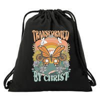 Transformed by Christ Boho christian Trendy Christian  Drawstring Bag